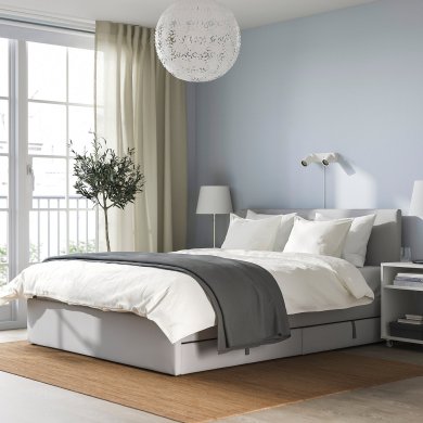 IKEA Кровать GLADSTAD 140x200 см Серый (ИКЕА ГЛАДСТАД) 09406798 фото - 13