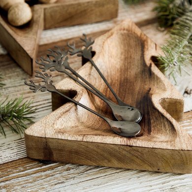 Набор десертных ложек Homla REINDEER 4 шт Черный 219262 фото - 4