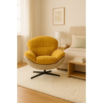 Крісло м'яке поворотне Kontrast MILO 3D Гірчичний 5.01.84809 фото - 9