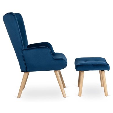 Кресло мягкое с подставкой Mebel Elit LOZANO Welur Синий ME.LOZANO/GR/DK/V/FW фото - 2