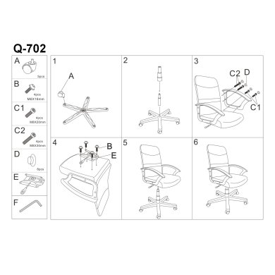 Офісне крісло Signal Q-702 Рожевий OBRQ702RC фото - 2