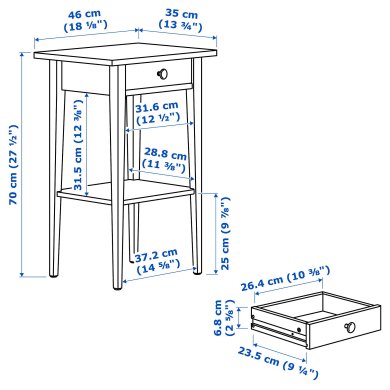 Тумба прикроватная HEMNES - 9 IKEA Тумба прикроватная HEMNES (ИКЕА ХЕМНЭС) 20200456 фото - 9