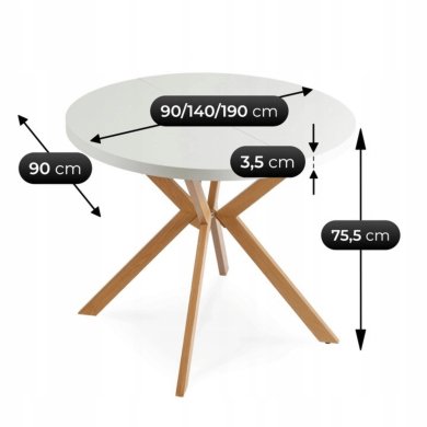 Розкладний обідній стіл Mebel Elit LUGO Білий - 9 Розкладний обідній стіл Mebel Elit LUGO Білий ME.LUGO/B/DREW/S фото - 9