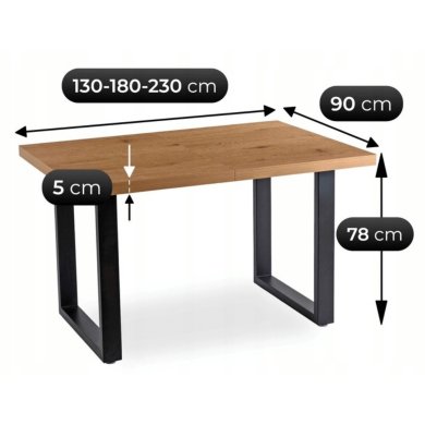 Розкладний обідній стіл Mebel Elit TOMAS Дуб золотий - 11 Розкладний обідній стіл Mebel Elit TOMAS Дуб золотий ME.TOMAS/DZ/S фото - 11