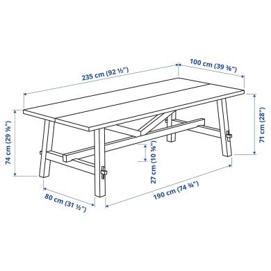 IKEA Обеденный стол SKOGSTA Акация (ИКЕА SKOGSTA) 70419264 фото - 11