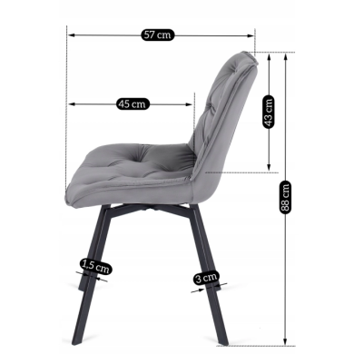 Обеденный стул поворотный Mebel Elit MARCO Серый ME.MARCO/P/V/K фото - 2