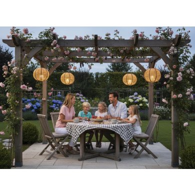 Подсвечник-фонарь Garden Line 27x35 см Дерево ILS8611 фото - 2