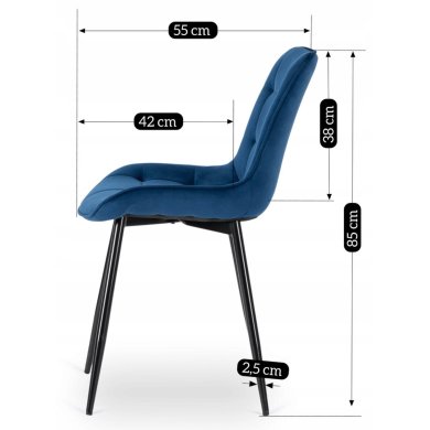 Обеденный стул Mebel Elit CHRIS Welur Синий ME.CHRIS/GR/CZ/V/K фото - 11