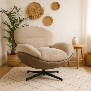 Кресло мягкое поворотное Kontrast MILO 3D Светло-коричневый 5.01.84793 фото - 11