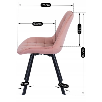 Обідній стілець Mebel Elit RICK Welur Рожевий ME.RICK/R/V/K фото - 16