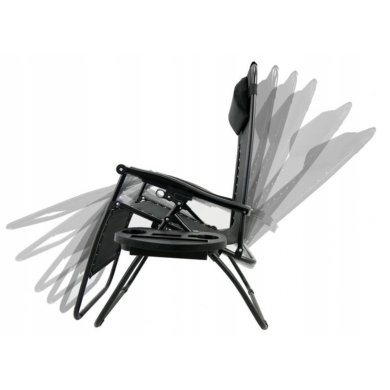 Складаний шезлонг Garden Line LEZ5934 Чорний - 4 Складаний шезлонг Garden Line LEZ5934 Чорний LEZ5934 фото - 4