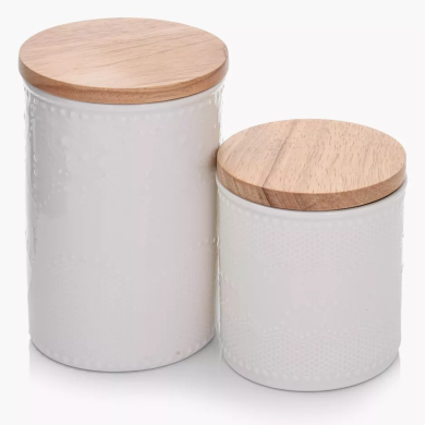 Фарфоровый контейнер Duka LACE 1 л Белый - 3 Фарфоровый контейнер Duka LACE 1 л Белый 2221979 фото - 3