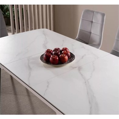 Раскладной обеденный стол Signal APOLLO Ceramic Marmur Белый APOLLOBC120 фото - 9