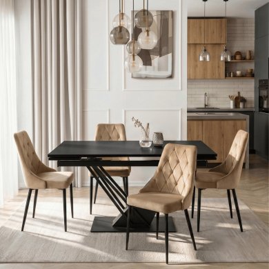Раскладной обеденный стол Mebel Elit REX MDF Черный ME.REX/CZ/CZ/S160-220 фото - 6