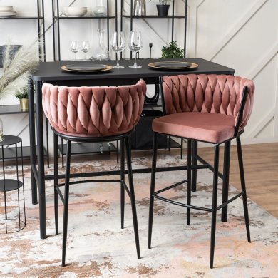 Барний стілець Mebel Elit FLORES Welur Рожевий - 7 Барний стілець Mebel Elit FLORES Welur Рожевий ME.FLORES/R/CZ/V/H фото - 7