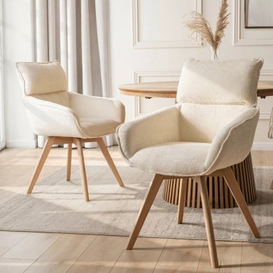 Обідній стілець поворотний Mebel Elit DIAS Boucle Кремовий ME.DIAS/KR/TB/K фото - 5