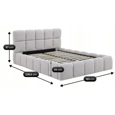 Кровать Mebel Elit MURACJA Boucle 140x200 см Серый ME.MURCJA/140/P/TB/LOZZPOJ фото - 4