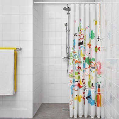 IKEA Карниз для душевой занавески BOTAREN 70-120 см Белый (ИКЕА BOTAREN) 10306019 фото - 11