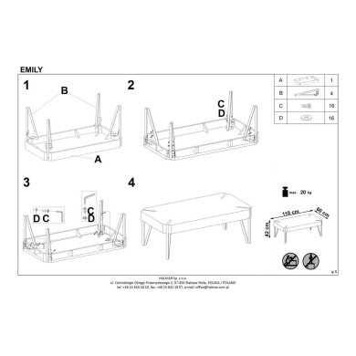 Журнальный стол Halmar EMILY Дуб дикий V-CH-EMILY-LAW-DĄB_DZIKI фото - 3