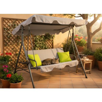 Садова гойдалка Garden Line 170x118x153 см Сірий KRE9987 фото - 10