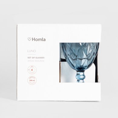 Набор бокалов для вина Homla LUNO 340 мл 4 шт Голубой 239817 фото - 5