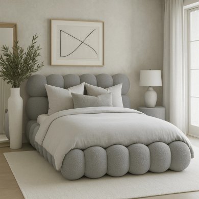 Кровать Mebel Elit ANKARA Boucle 160x200 см Серый ME.ANKARA/160/P/TB/LOZZPOJ