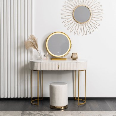 Туалетний стіл з пуфом Mebel Elit VITA Бежевий ME.VITA/BZ/ZL/B фото - 4