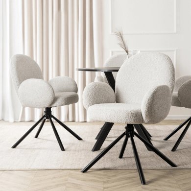 Обеденный стул поворотный Mebel Elit MUSSO Boucle Серый ME.MUSSO/P/CZ/TB/K фото - 5