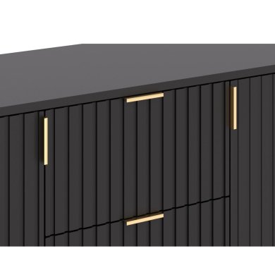 Комод Mebel Elit TORELLO Чорний W.FLINN/FL08/CZ/CZMAT/ZL/KOM2D3S фото - 4