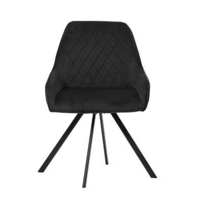 Обідній стілець поворотний Homla LAURENT Welur Чорний 213724 фото - 3