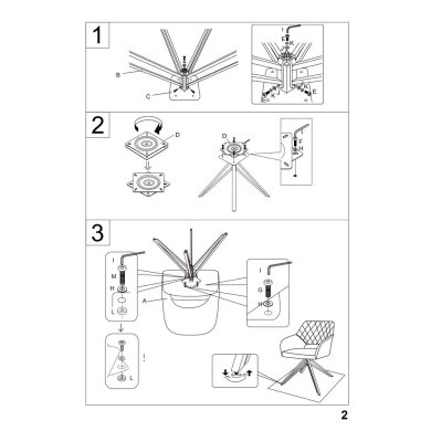 Обідній стілець поворотний Halmar K535 Попелястий V-CH-K/535-KR-POPIELATY фото - 14