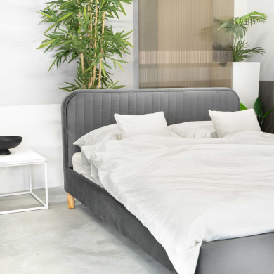 Кровать Homla KARALIUS Welur 140x200 см Серый - 7 Кровать Homla KARALIUS Welur 140x200 см Серый 207724 фото - 7