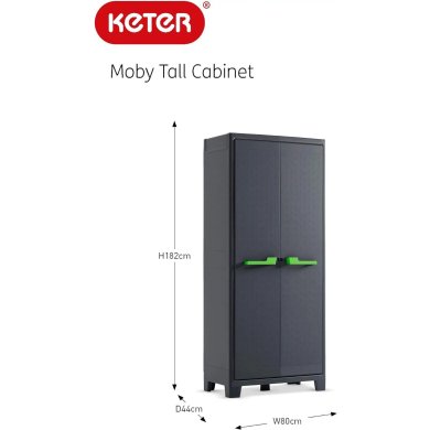 Садовый шкаф Keter/Kis ARMADIO ALTO MOBY Черный 241043-1 фото - 5