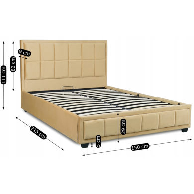 Кровать Mebel Elit CARLOS 140x200 см Бежевый - 18 Кровать Mebel Elit CARLOS 140x200 см Бежевый ME.CARLOS/140/BZ/V/LOZ фото - 18