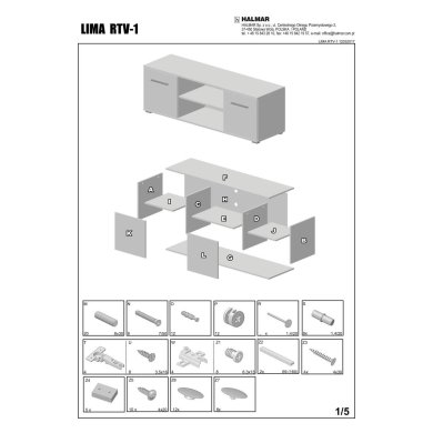 Тумба под ТВ Halmar Lima RTV1 | Белый V-PL-LIMA-RTV1-BIAŁY фото - 2
