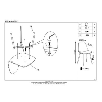 Обеденный стул Halmar K-417 Зеленый V-CH-K/417-KR-C.ZIELONY фото - 4