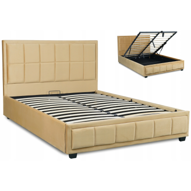 Кровать Mebel Elit CARLOS 140x200 см Бежевый - 3 Кровать Mebel Elit CARLOS 140x200 см Бежевый ME.CARLOS/140/BZ/V/LOZ фото - 3