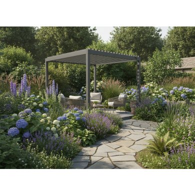 Пергола с LED подсветкой Garden Line 3x3 м Серый VIN0623 фото - 3