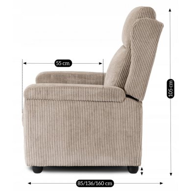 Кресло мягкое раскладное с реклайнером Mebel Elit SPENCER Velvet Бежевый ME.SPENCER/BZ/SZTR/FW фото - 17