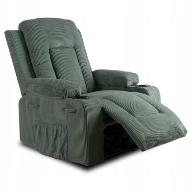 Крісло м'яке розкладне масажне з реклайнером Mebel Elit BOX Velvet Зелений - 6 Крісло м'яке розкладне масажне з реклайнером Mebel Elit BOX Velvet Зелений ME.BOX2/Z/SZTR/FW фото - 6