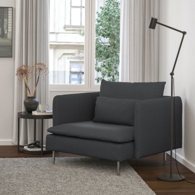 Крісло м'яке SODERHAMN Темно-сірий - 2 IKEA Крісло м'яке SODERHAMN Темно-сірий (ИКЕА СЁДЕРХАМН) 69449573 фото - 2