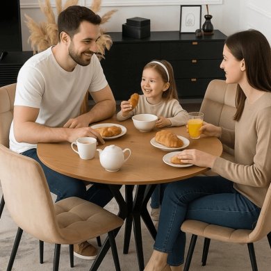 Обеденный стол Mebel Elit LAUREN 90 см Дуб золотой ME.LAUREN/D/CZ/S90 фото - 7