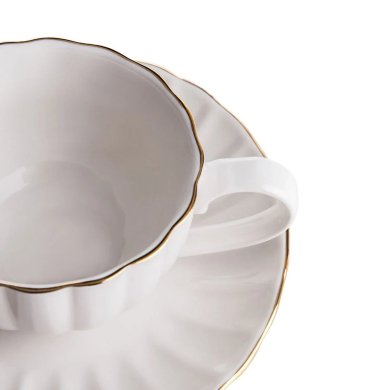 Чашка с блюдцем Homla MELIDA 200 мл Белый - 3 Чашка с блюдцем Homla MELIDA 200 мл Белый 230833 фото - 3