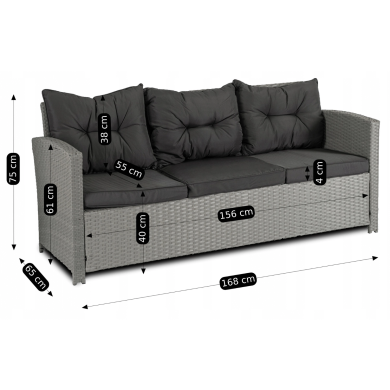 Комплект садовой мебели Mebel Elit COLORADO Серый ME.COLORADO/P/RT/OGR/ZES фото - 8