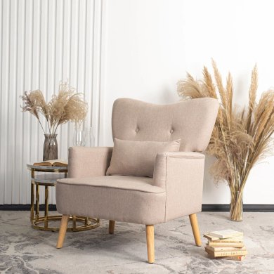 Кресло мягкое Mebel Elit BUNNY Бежевый - 7 Кресло мягкое Mebel Elit BUNNY Бежевый ME.BUNNY/BZ/DK/T/FW фото - 7