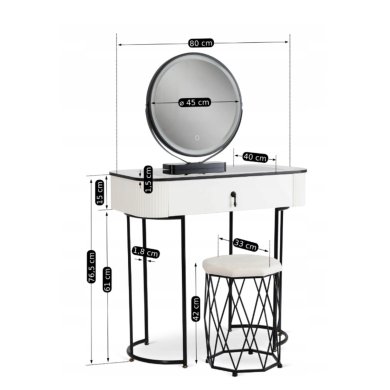 Туалетний стіл з пуфом Mebel Elit EMPORIA MINI Білий ME.EMPORIAMINI/B/CZ/B фото - 10