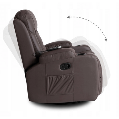 Кресло мягкое раскладное массажное с реклайнером Mebel Elit BOX Коричневый ME.BOX/BR/E/FW фото - 8