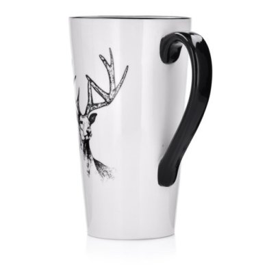 Кружка Duka HORN 500 мл | Белый / Черный принт - 2 Кружка Duka HORN 500 мл | Белый / Черный принт 1218004 фото - 2