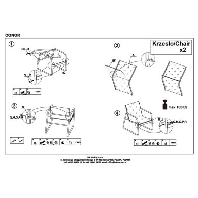 Комплект садових меблів Halmar CONOR Попелястий V-CH-CONOR-ZESTAW фото - 24