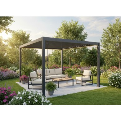 Пергола з LED підсвіткою Garden Line 3x3 м Антрацит RIT1422 фото - 3